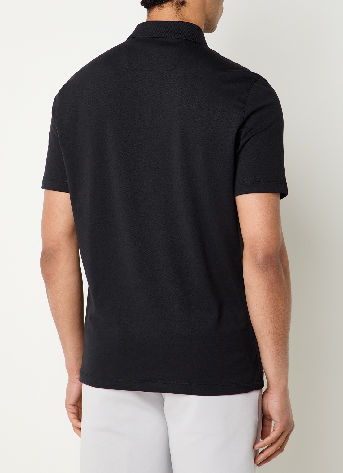 Boggi Milano Regular fit polo met halve rits - achterkant zwart