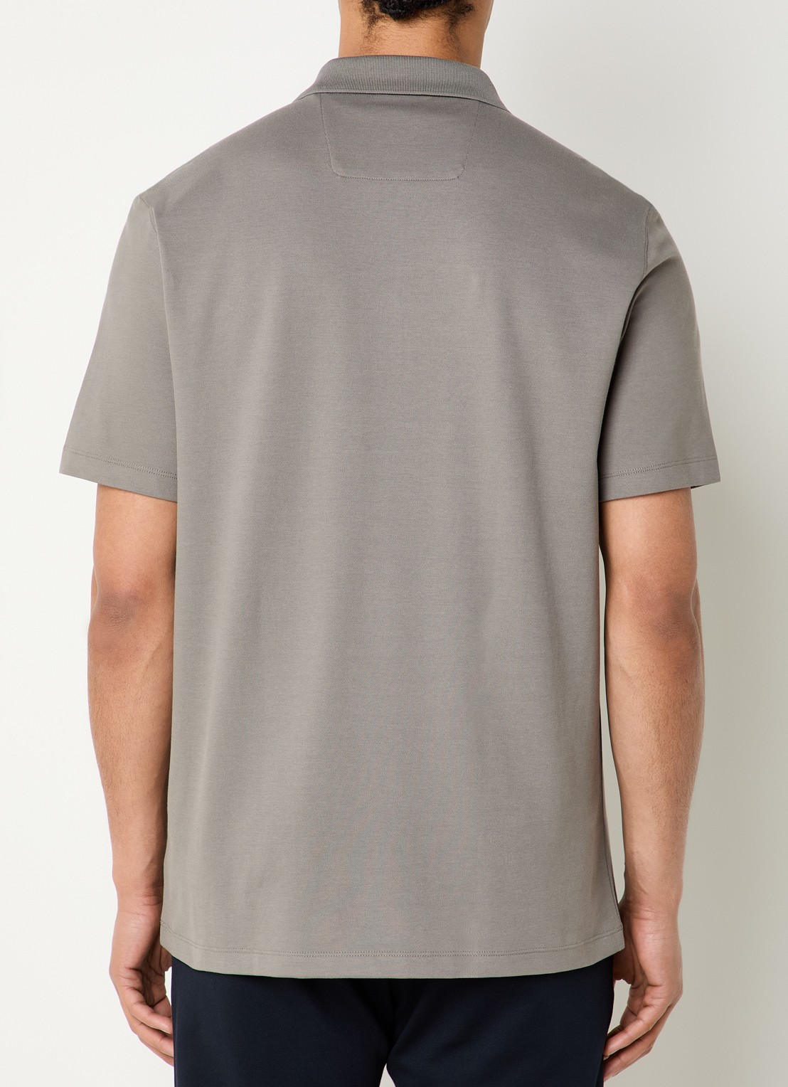 Boggi Milano Regular fit polo met halve rits - achterkant 3 zand