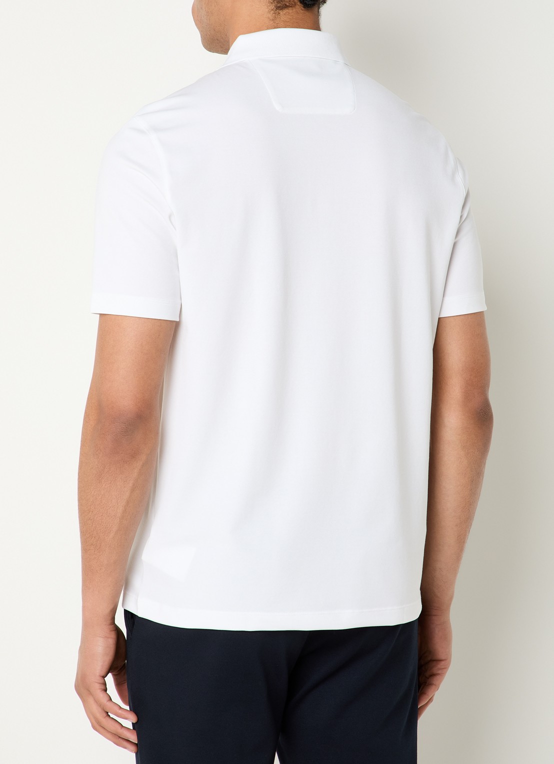 Boggi Milano Regular fit polo met halve rits - achterkant 4 wit