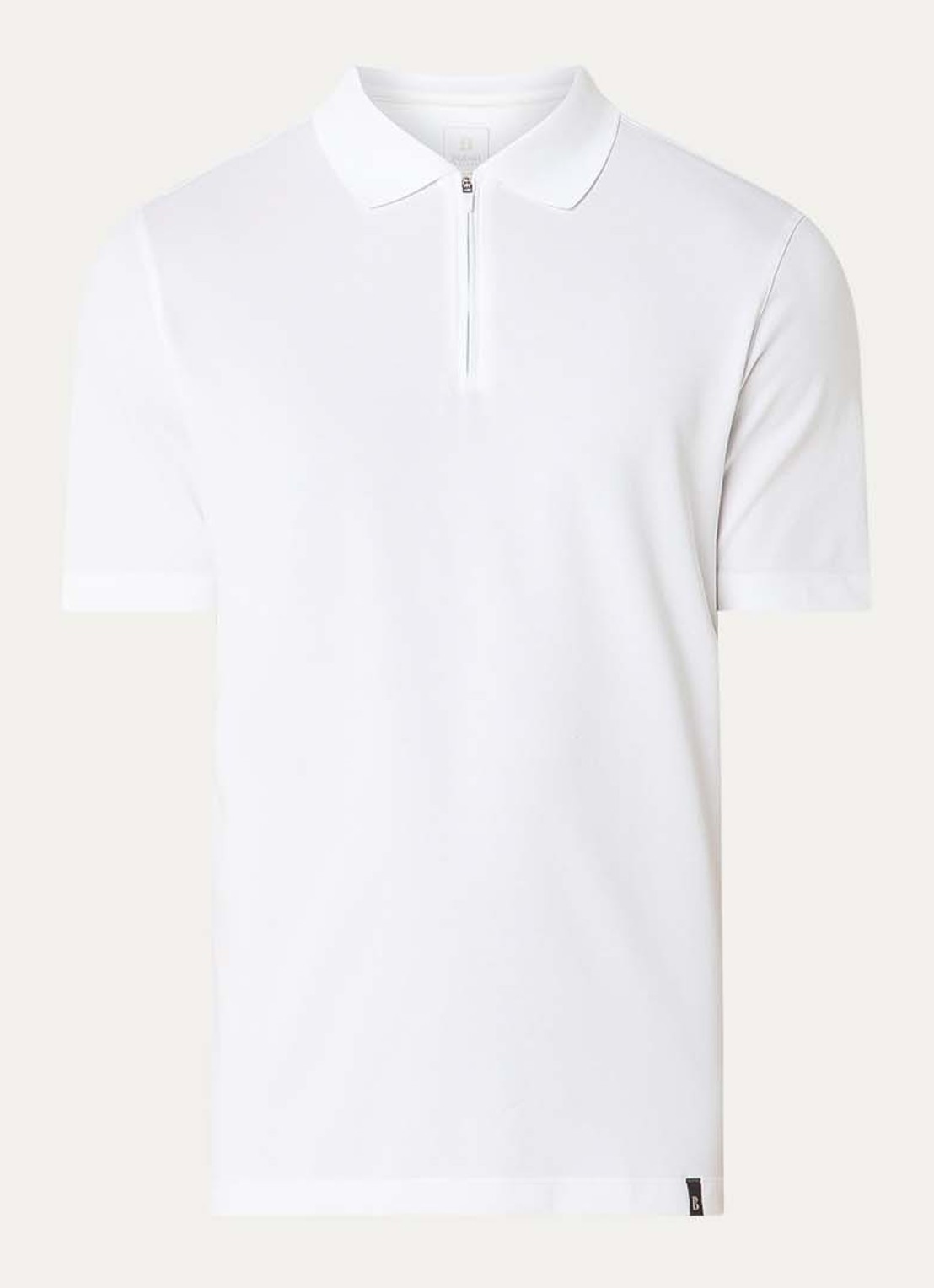 Boggi Milano Regular fit polo met halve rits - voorkant 2 wit