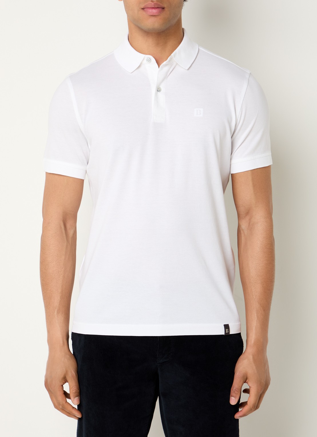 Boggi Milano Regular fit polo met logoprint - detail 3 wit
