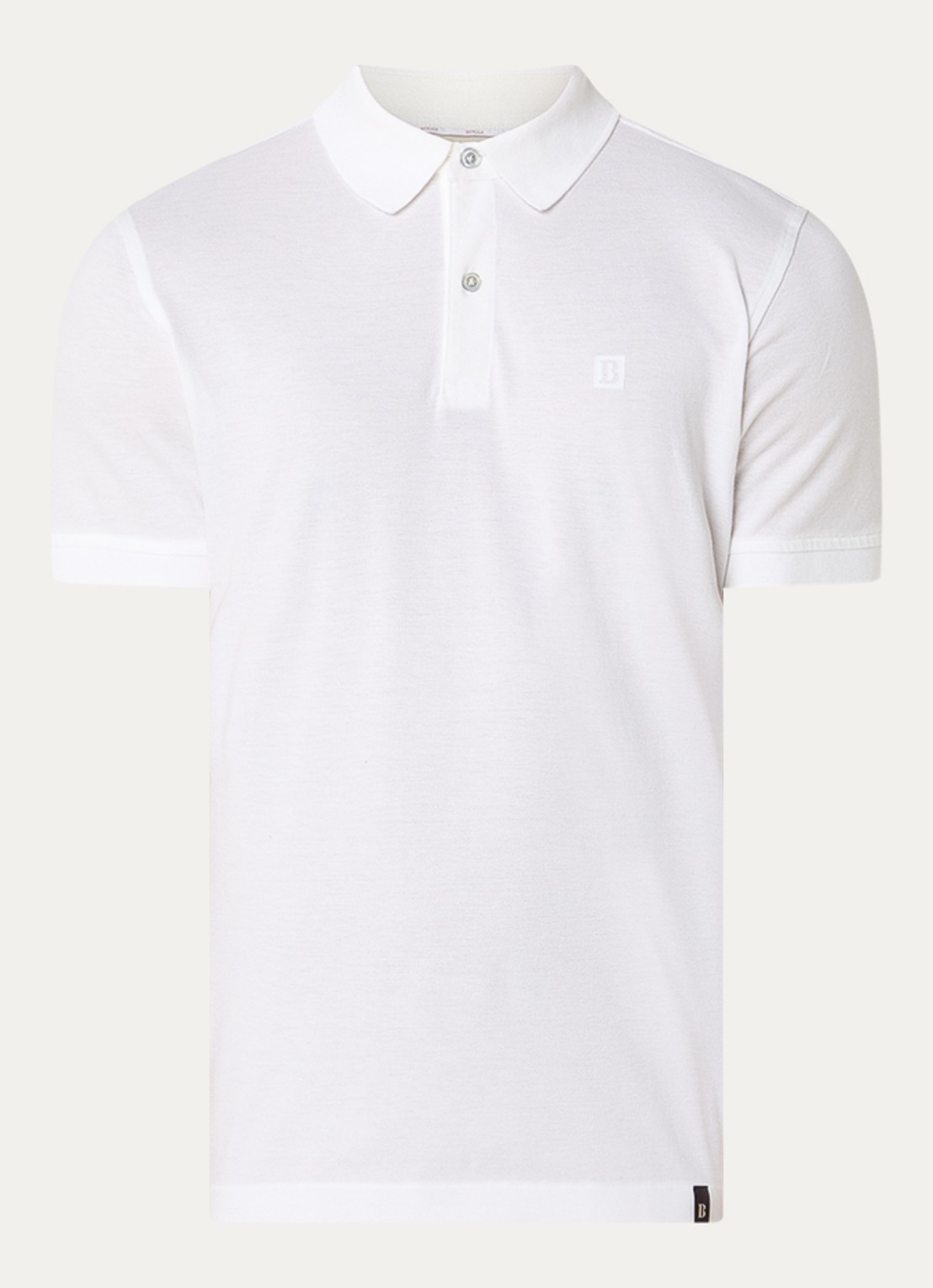 Boggi Milano Regular fit polo met logoprint - voorkant wit