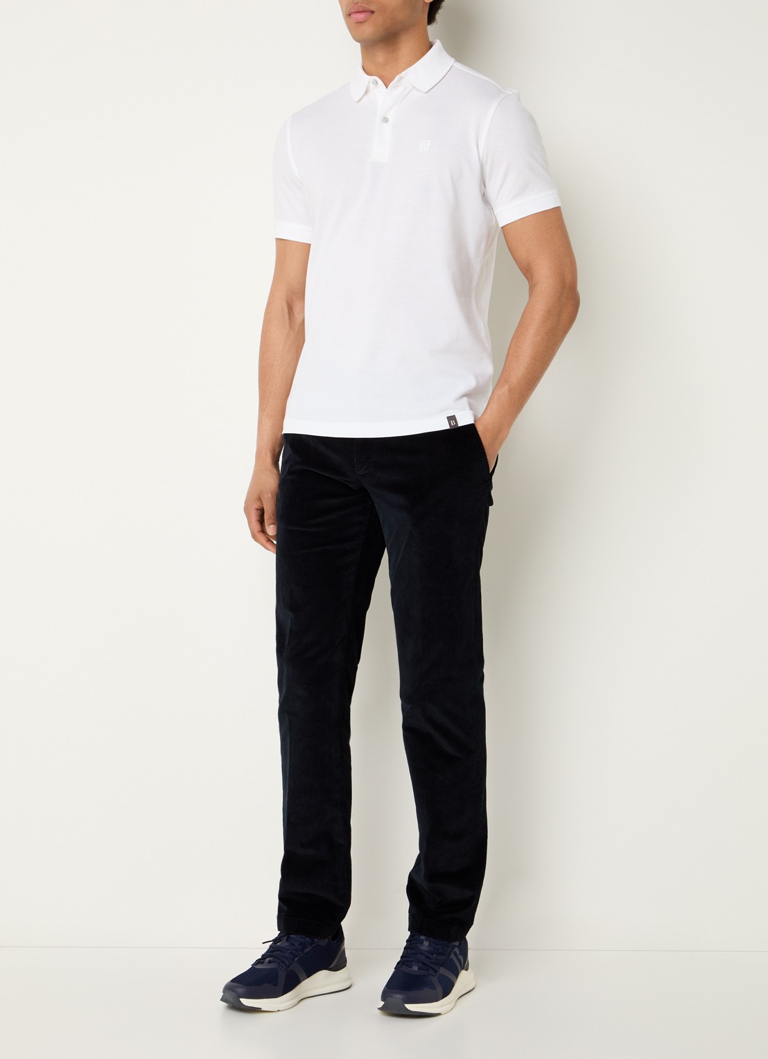Boggi Milano Regular fit polo met logoprint - voorkant 2 wit
