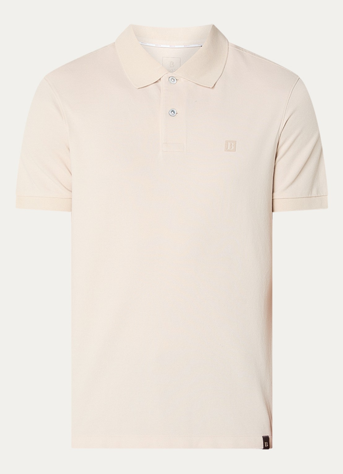 Boggi Milano Regular fit polo met logoprint - voorkant creme
