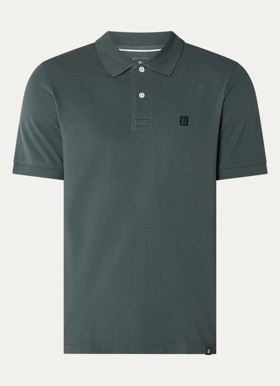 Boggi Milano Regular fit polo met logoprint - voorkant zeegroen