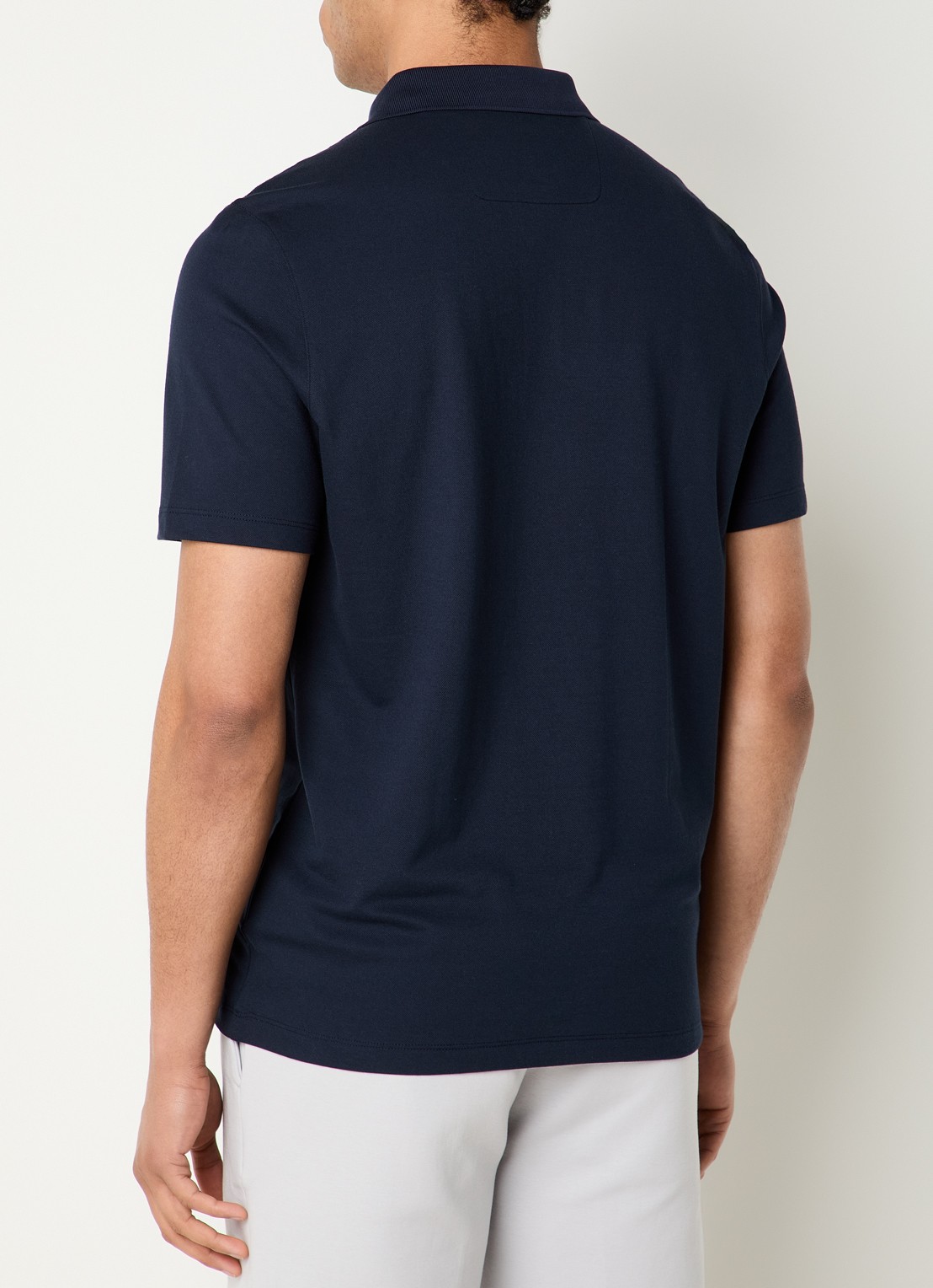 Boggi Milano Regular fit polo met met halve rits - achterkant 3 donkerblauw