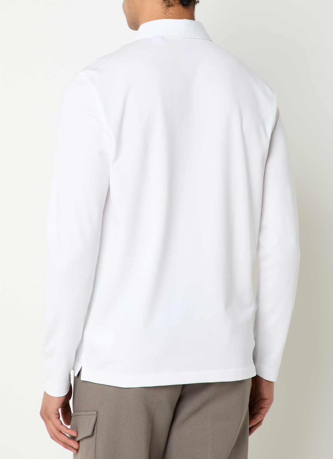 Boggi Milano Regular fit polo met stretch - achterkant 2 wit