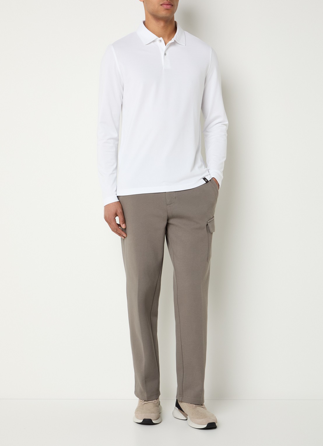 Boggi Milano Regular fit polo met stretch - voorkant 4 wit
