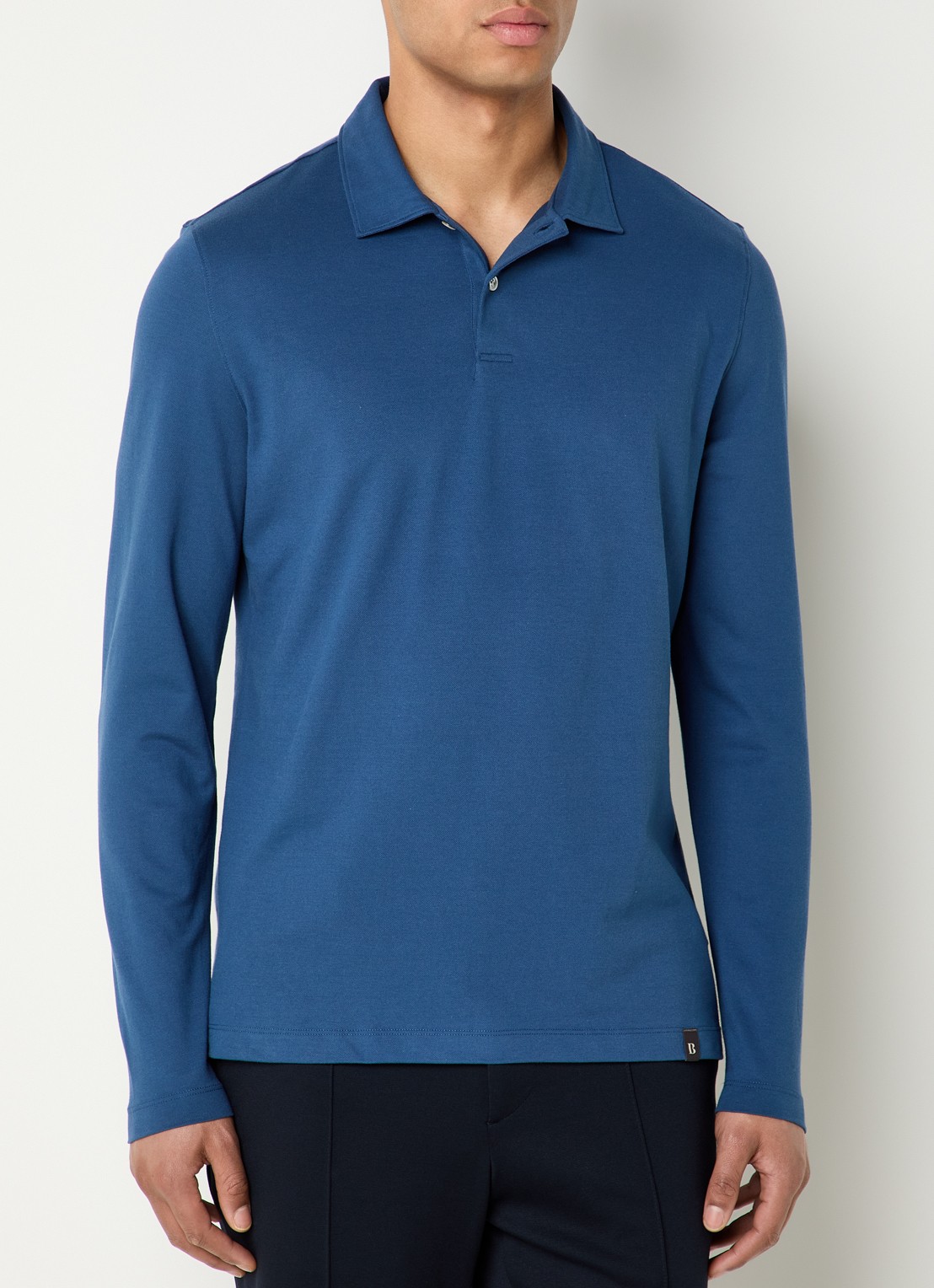 Boggi Milano Regular fit polo met stretch - detail 4 indigo