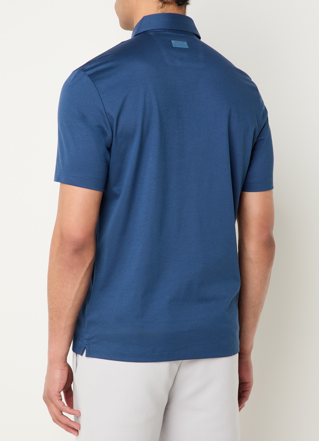 Boggi Milano Regular fit polo met stretch - achterkant 3 petrol