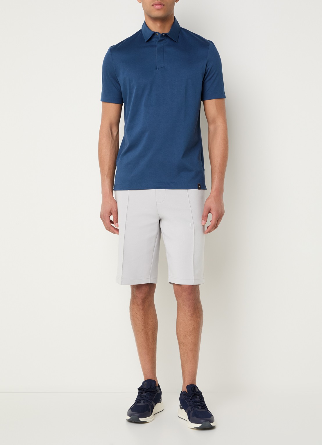 Boggi Milano Regular fit polo met stretch - voorkant 2 petrol