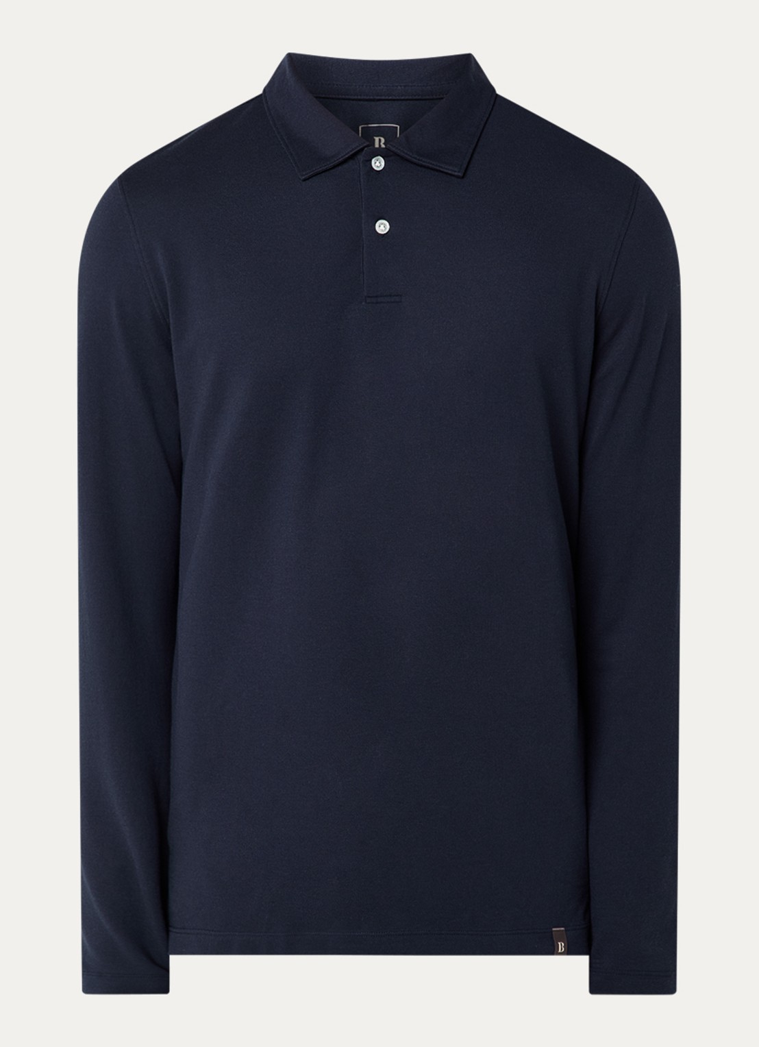 Boggi Milano Regular fit polo met stretch - voorkant donkerblauw