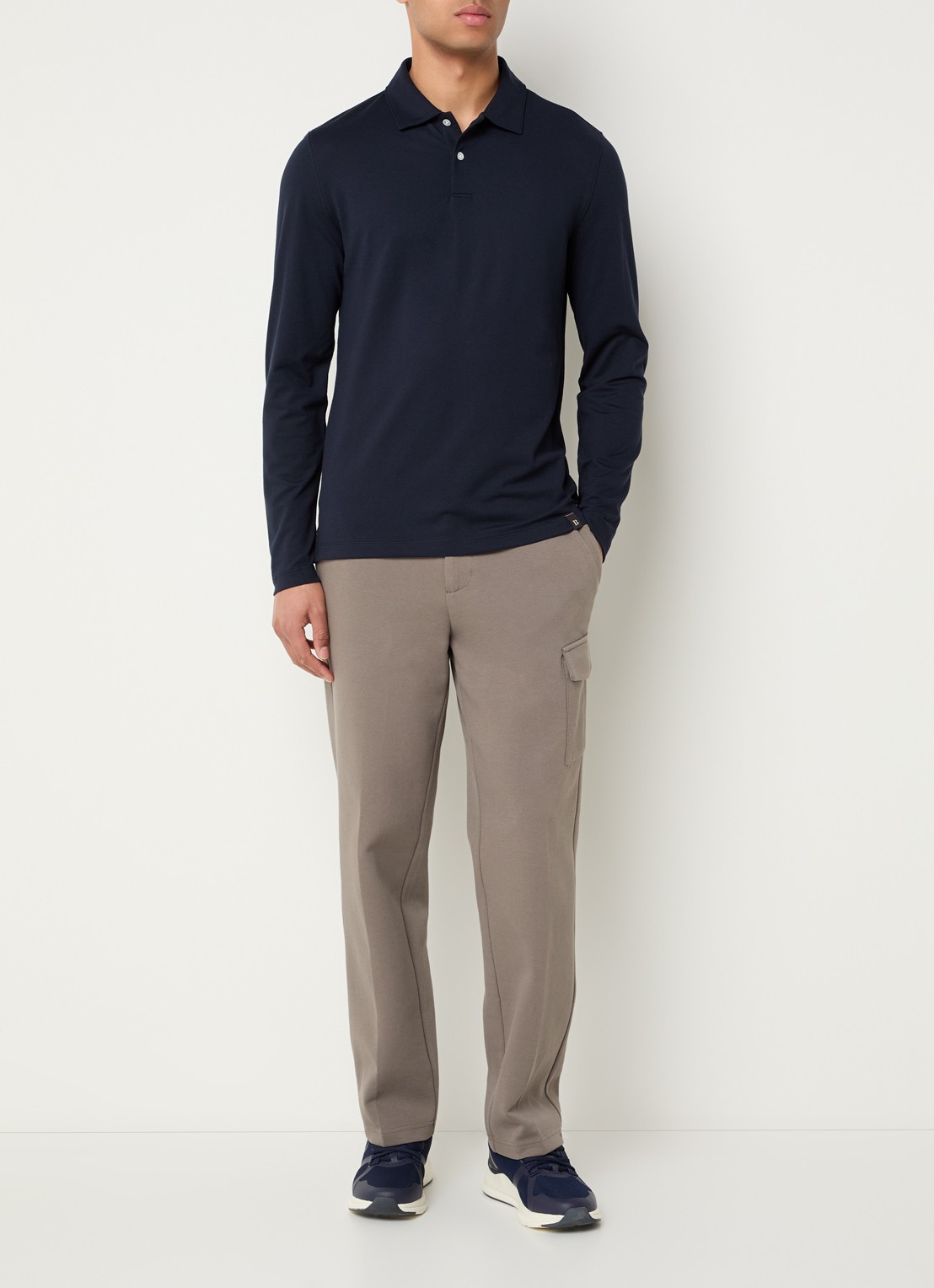Boggi Milano Regular fit polo met stretch - voorkant 2 donkerblauw