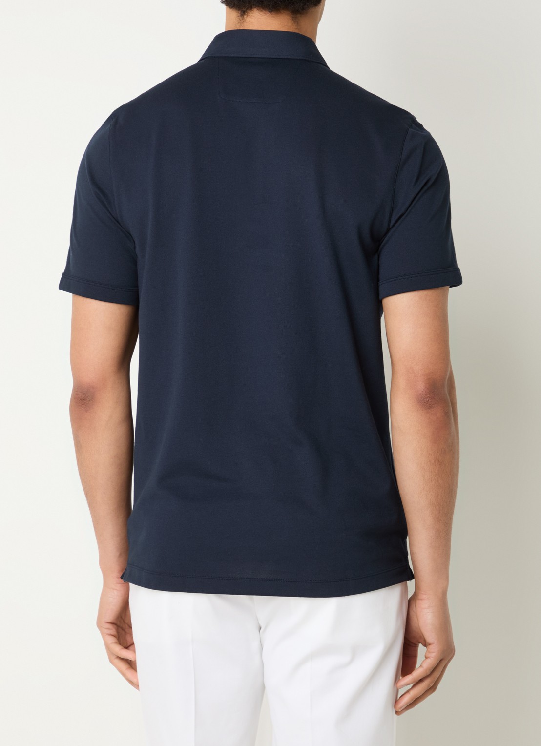Boggi Milano Regular fit polo met stretch - achterkant 4 donkerblauw