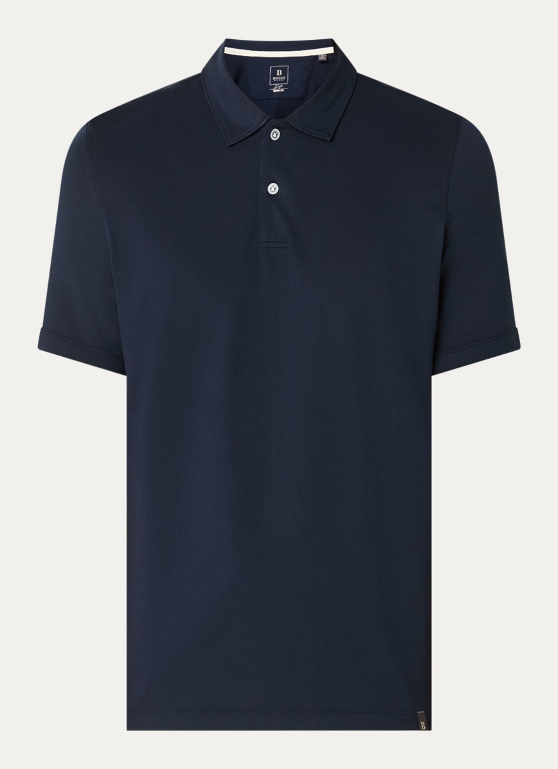 Boggi Milano Regular fit polo met stretch - voorkant donkerblauw