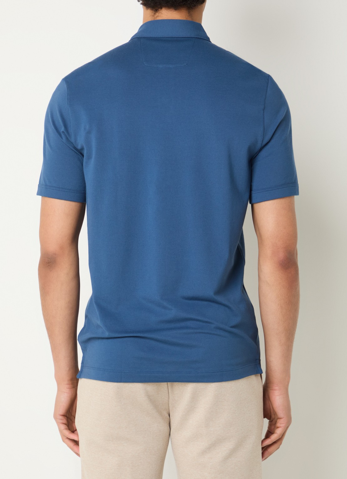 Boggi Milano Regular fit polo met stretch - achterkant 4 blauw