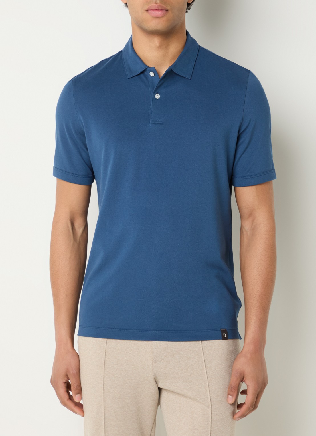 Boggi Milano Regular fit polo met stretch - detail 3 blauw