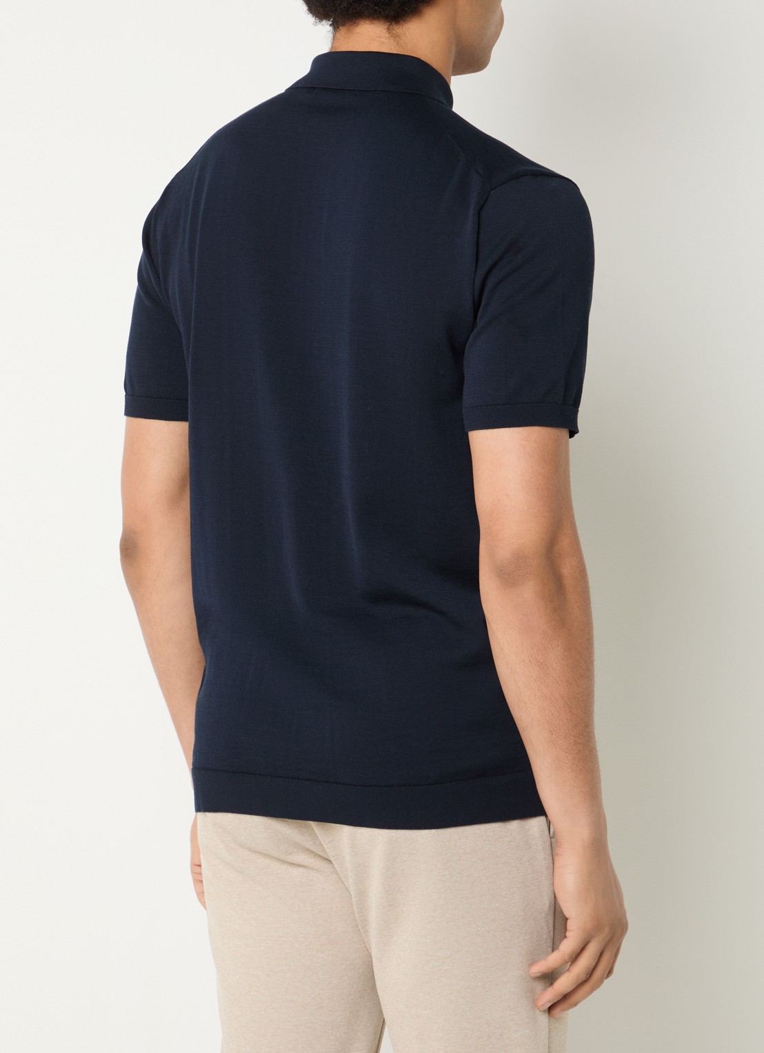 Boggi Milano Regular fit polo met stretch - achterkant 2 donkerblauw