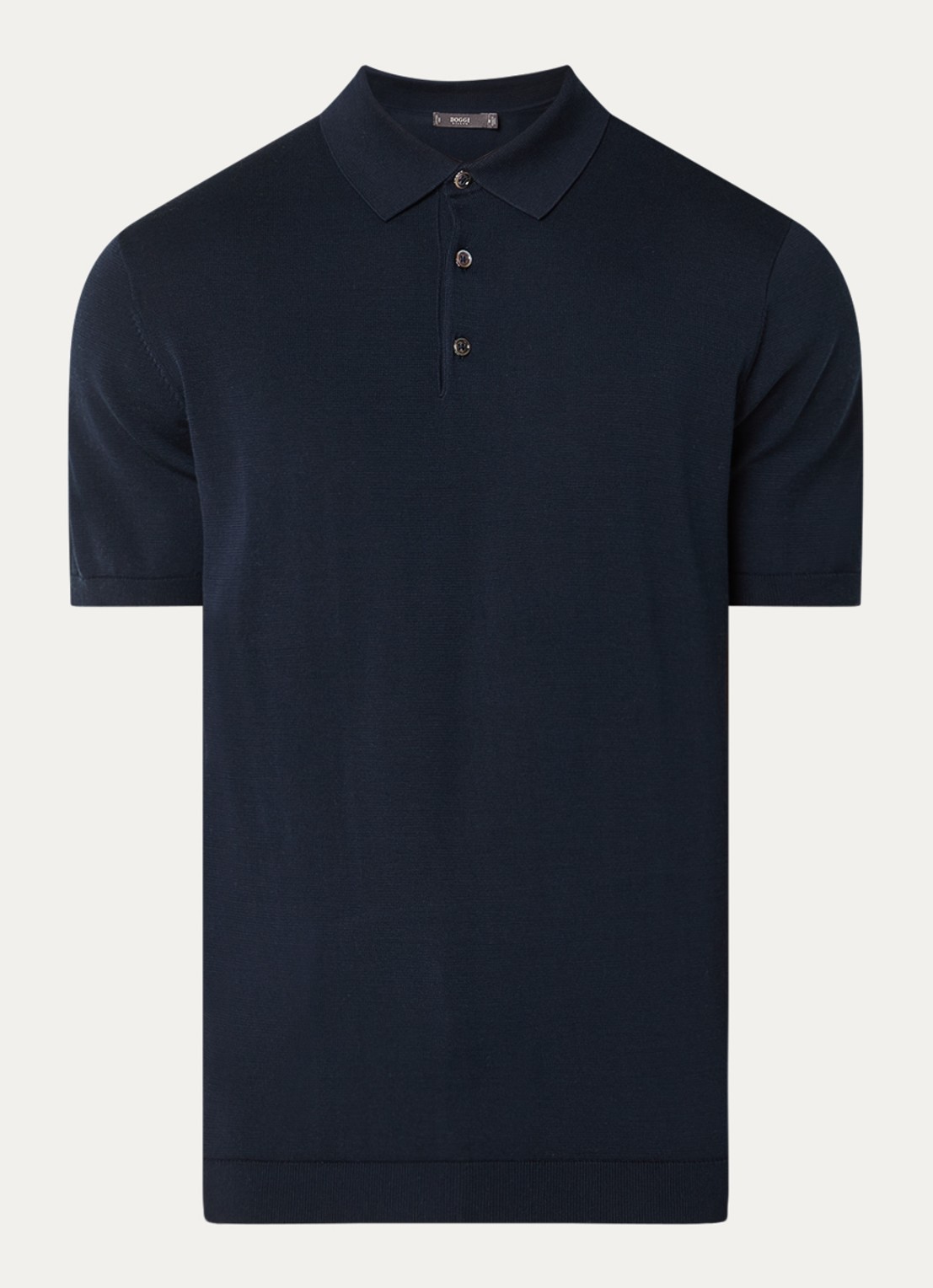 Boggi Milano Regular fit polo met stretch - voorkant 3 donkerblauw