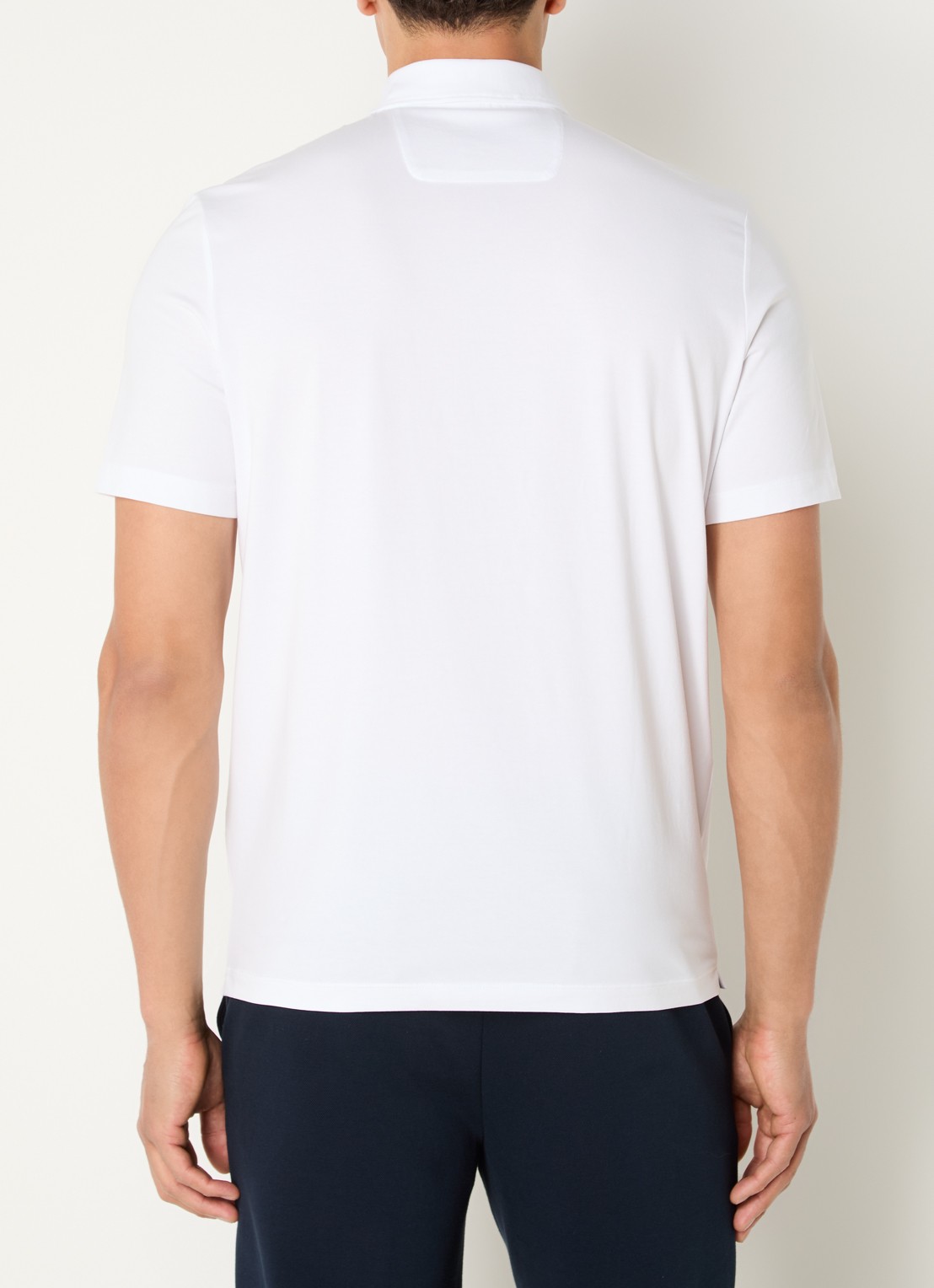 Boggi Milano Regular fit polo met stretch - achterkant wit