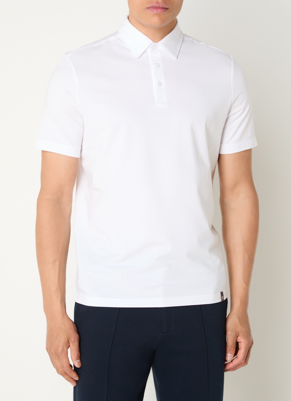 Boggi Milano Regular fit polo met stretch - detail 2 wit