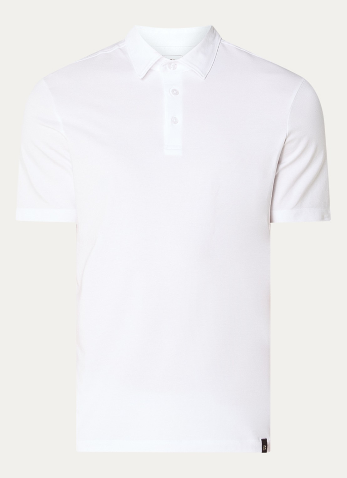 Boggi Milano Regular fit polo met stretch - voorkant 3 wit
