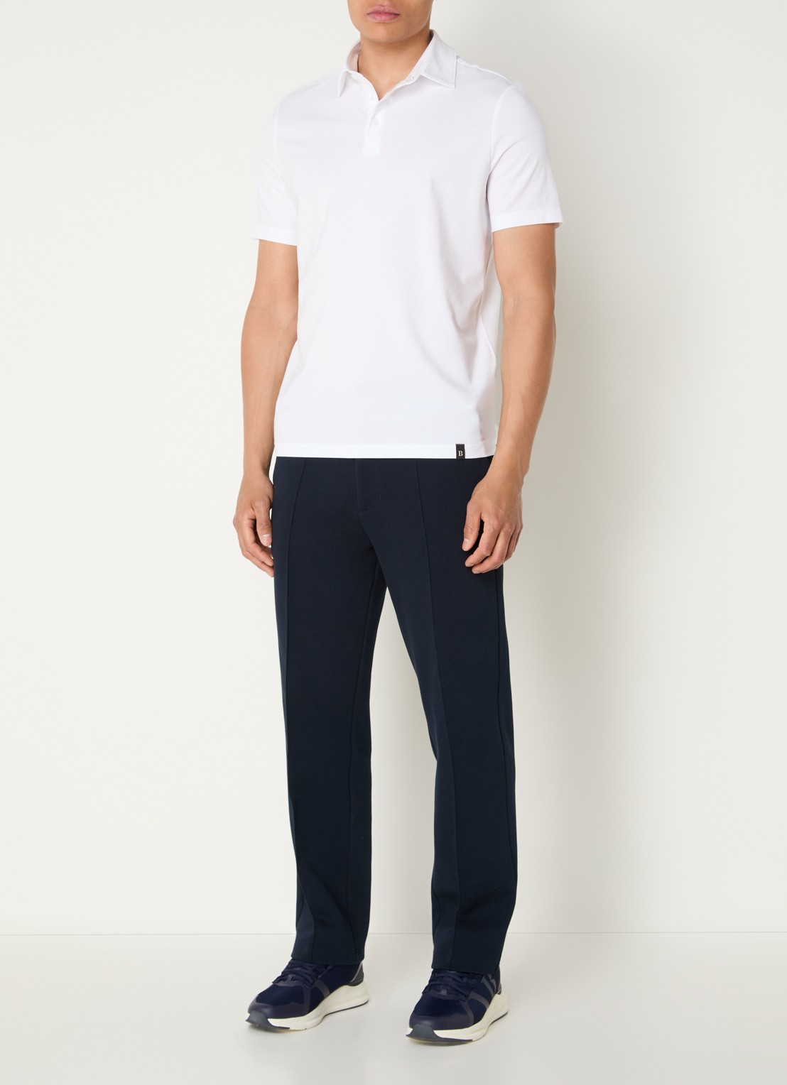 Boggi Milano Regular fit polo met stretch - voorkant 4 wit