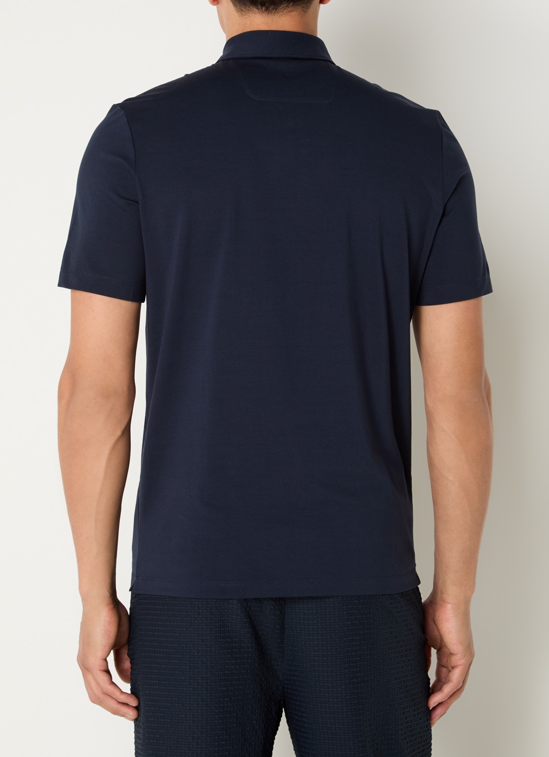 Boggi Milano Regular fit polo met stretch - achterkant 2 donkerblauw