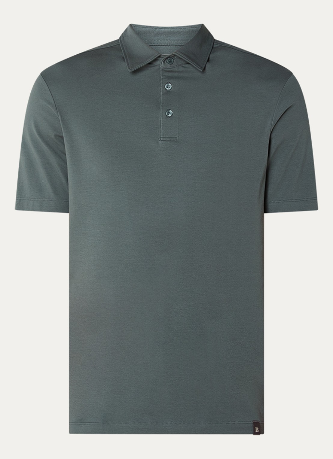 Boggi Milano Regular fit polo met stretch - voorkant 2 olijfgroen