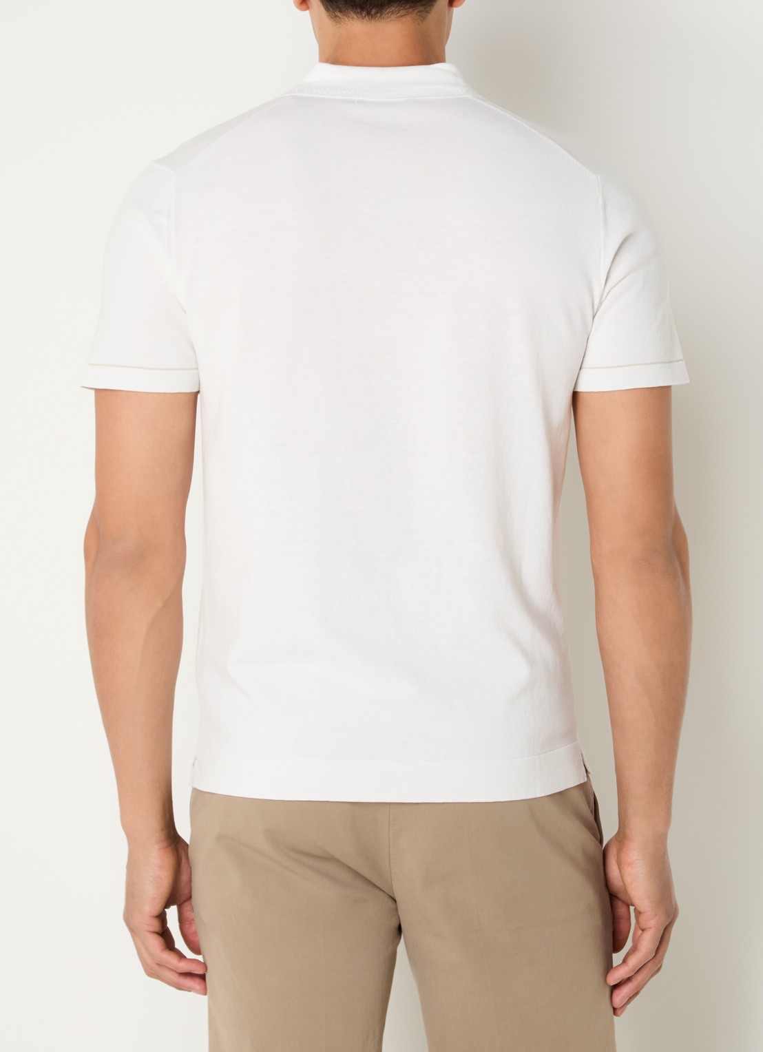 Boggi Milano Regular fit polo met stretch - achterkant 4 wit