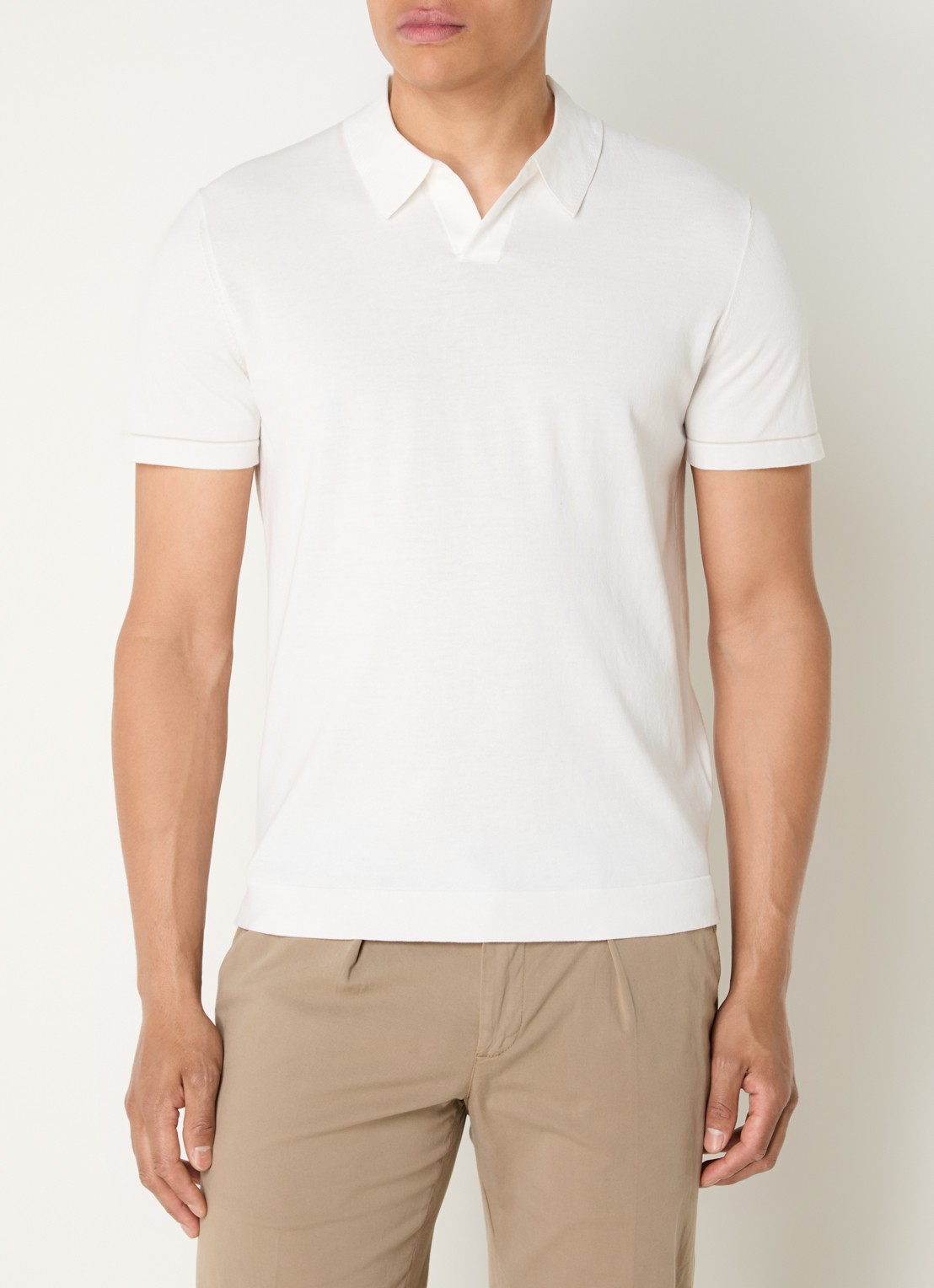 Boggi Milano Regular fit polo met stretch - detail 3 wit