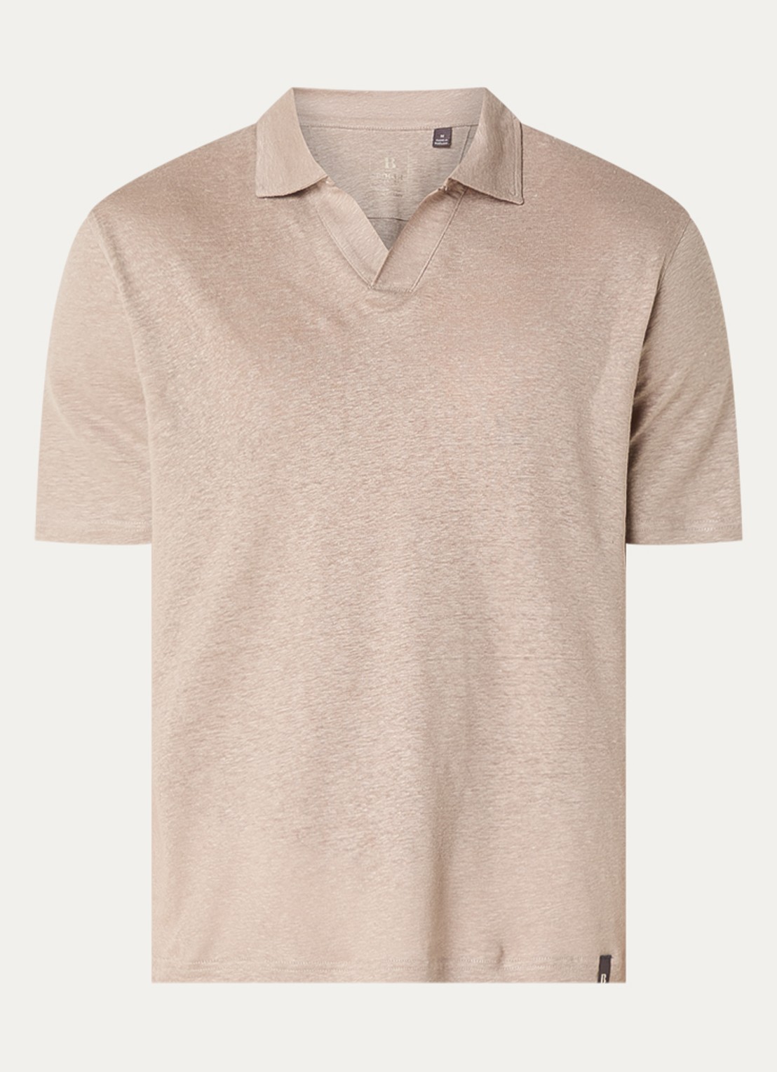 Boggi Milano Regular fit polo met stretch - voorkant donkerbeige