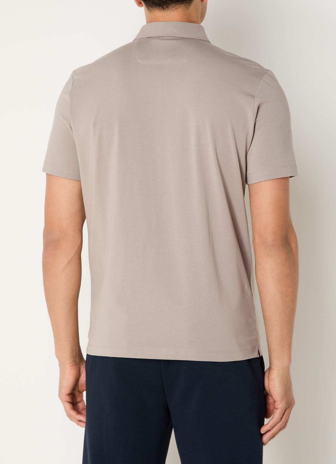 Boggi Milano Regular fit polo met stretch - achterkant donkerbeige