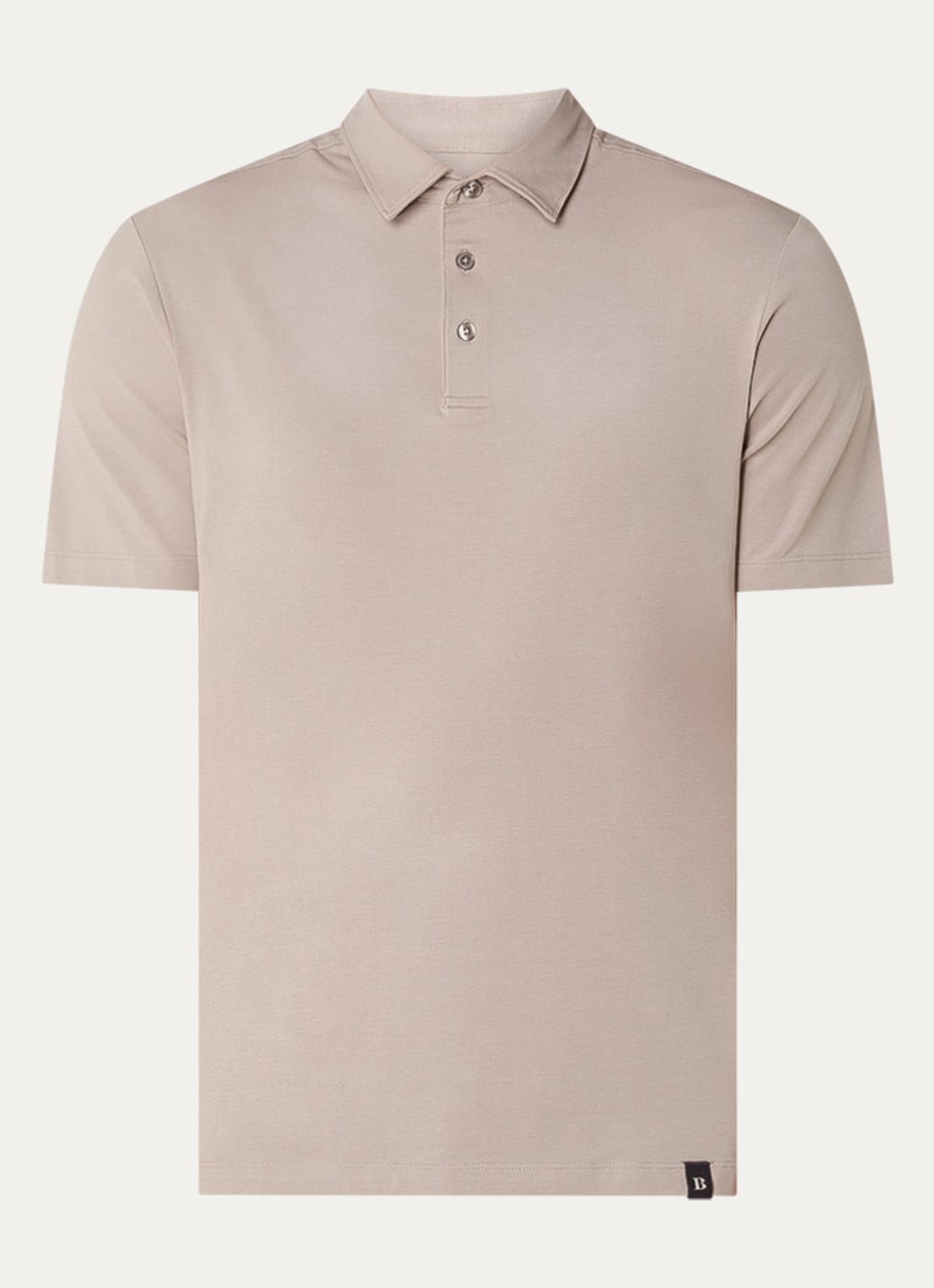 Boggi Milano Regular fit polo met stretch - voorkant 2 donkerbeige