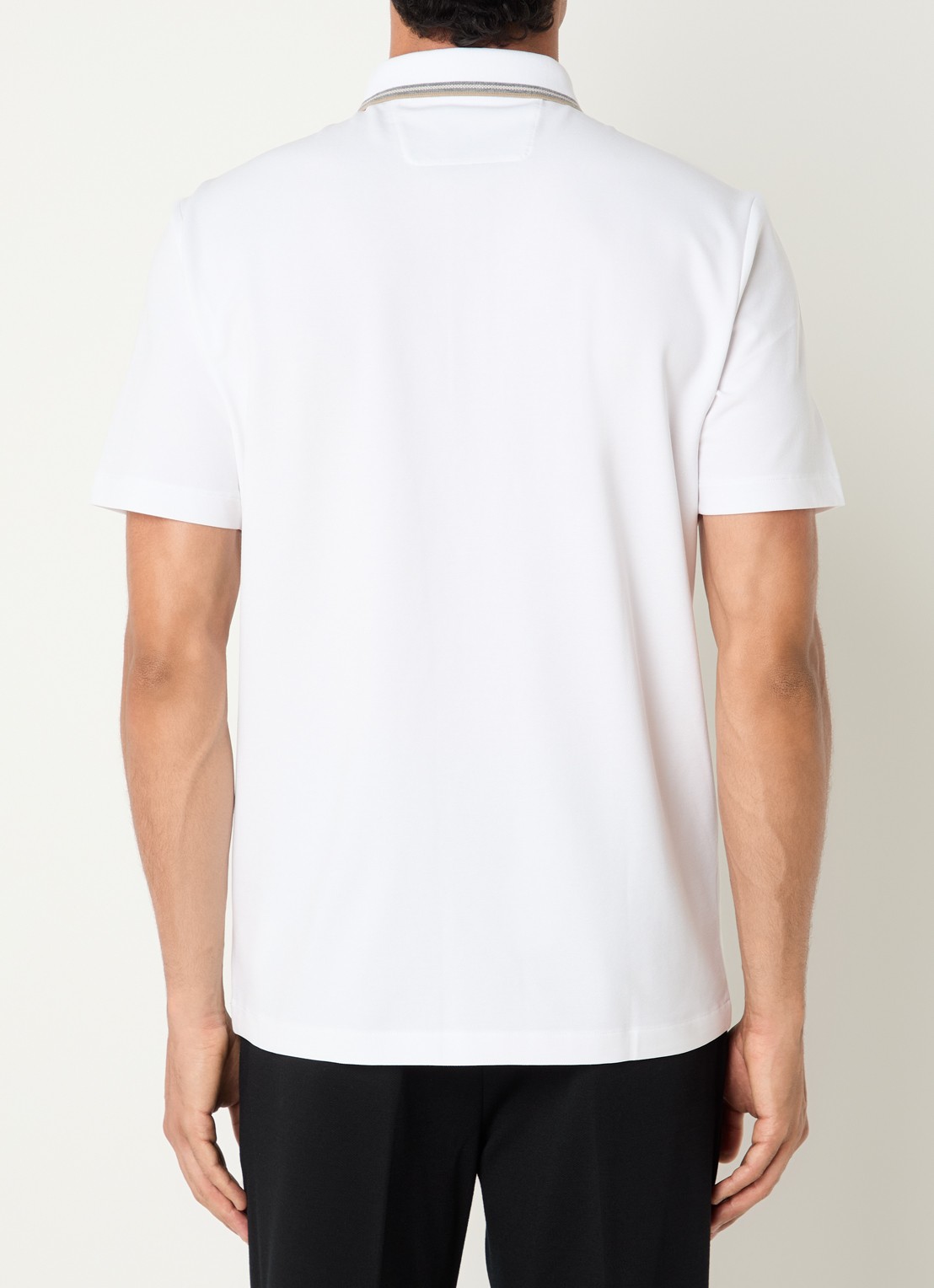 Boggi Milano Regular fit polo met stretch - achterkant 4 wit