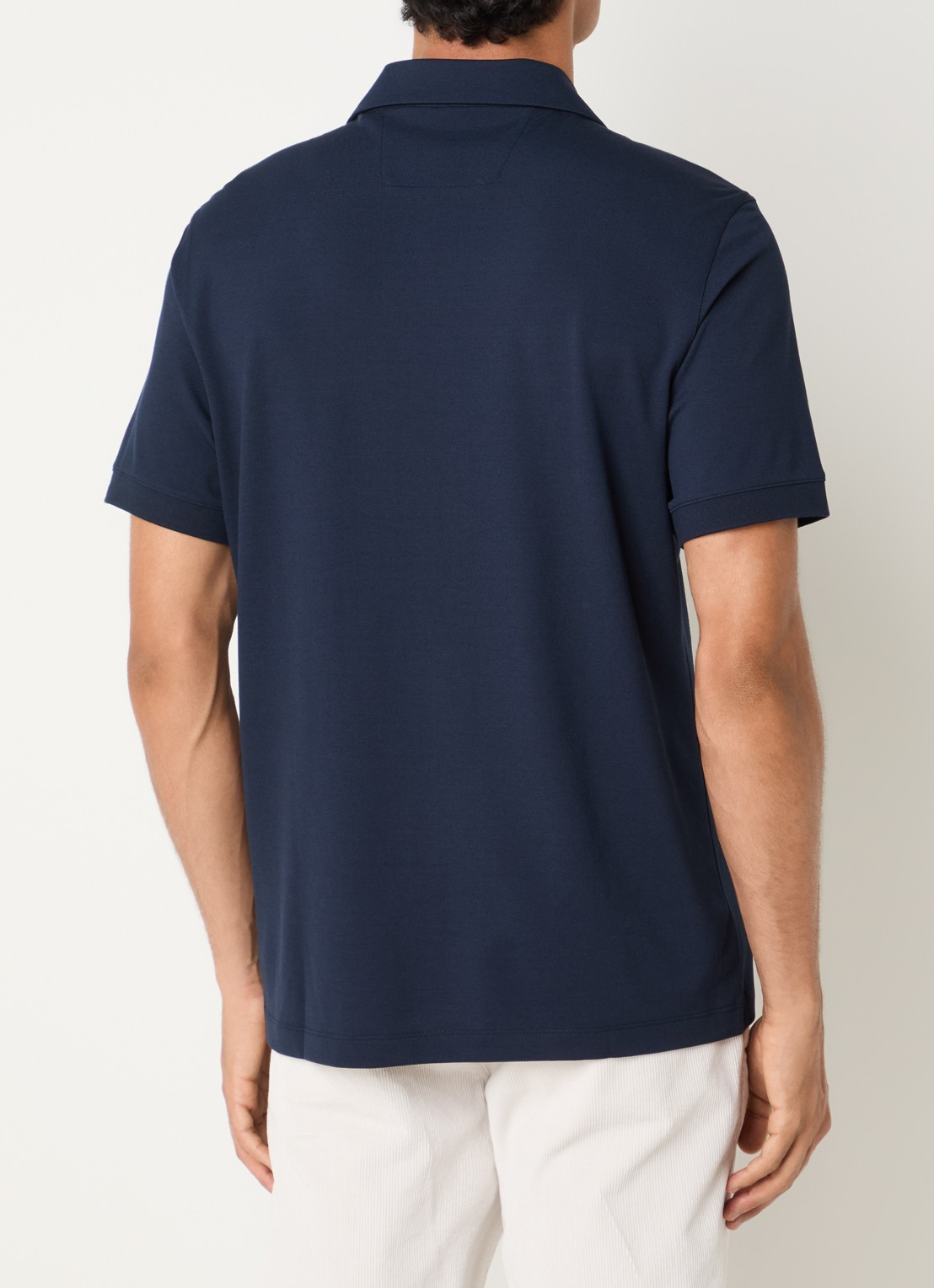 Boggi Milano Regular fit polo met stretch - achterkant 4 donkerblauw