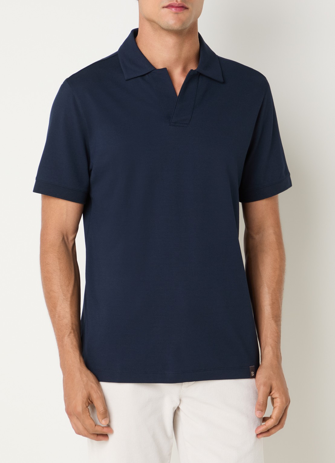 Boggi Milano Regular fit polo met stretch - detail 3 donkerblauw