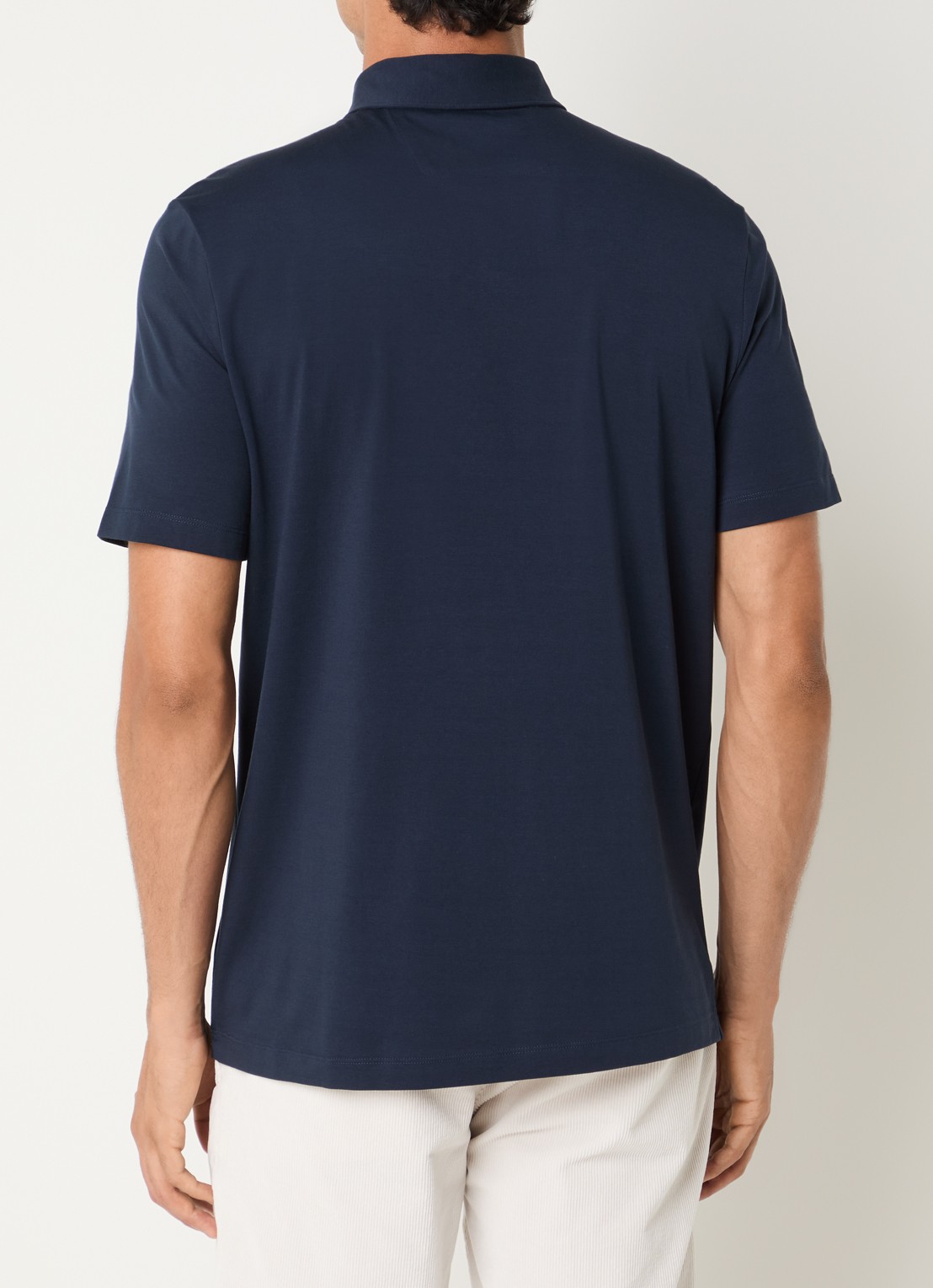 Boggi Milano Regular fit polo met stretch - achterkant 3 donkerblauw