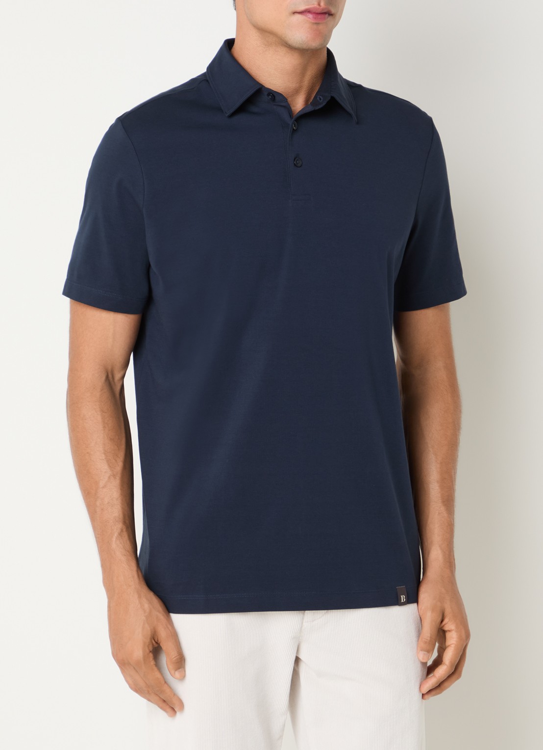 Boggi Milano Regular fit polo met stretch - detail 4 donkerblauw