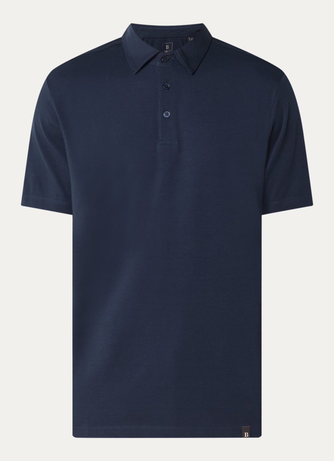 Boggi Milano Regular fit polo met stretch - voorkant donkerblauw