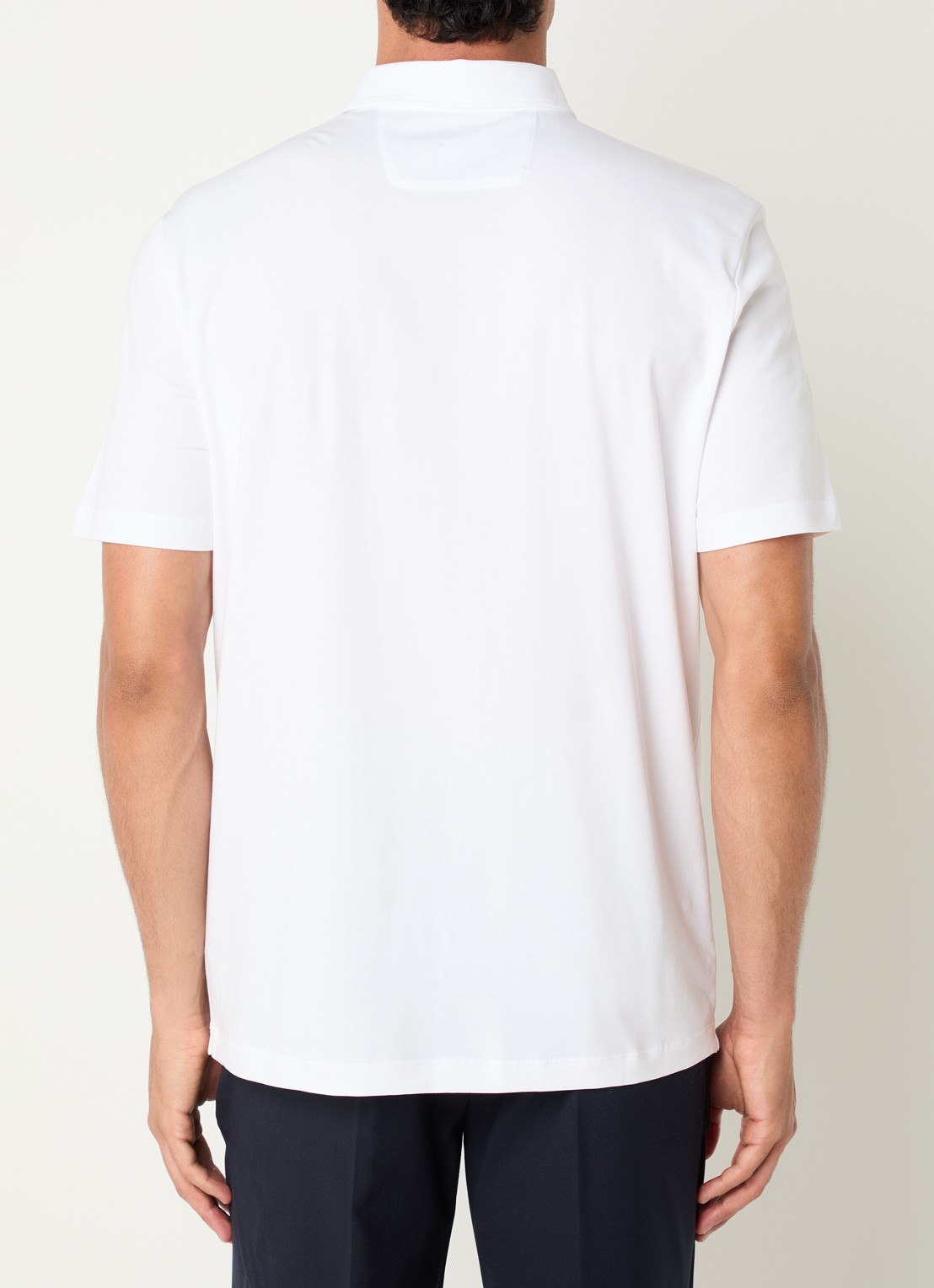 Boggi Milano Regular fit polo met stretch - achterkant 4 wit