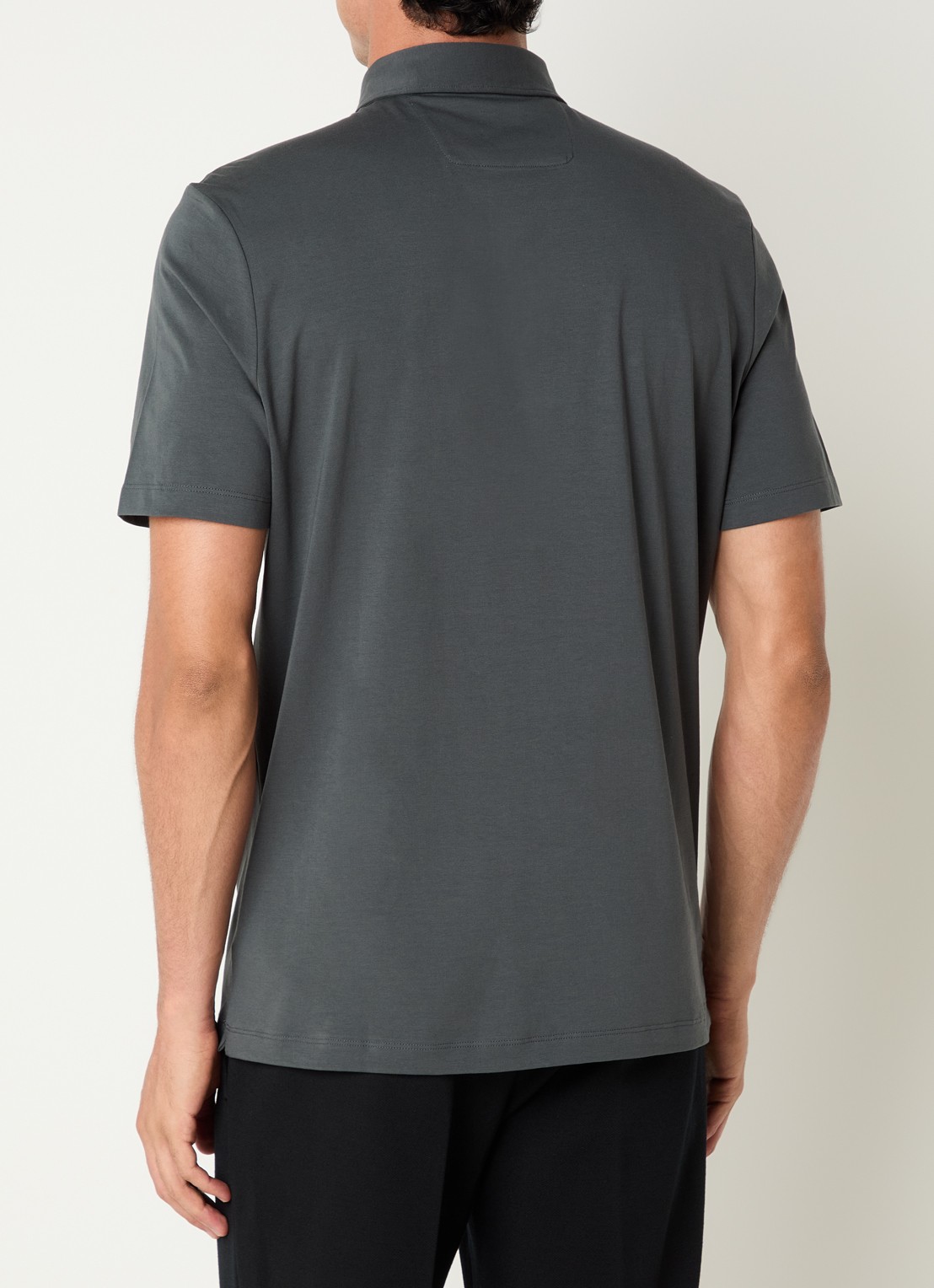 Boggi Milano Regular fit polo met stretch - achterkant 4 donkergrijs