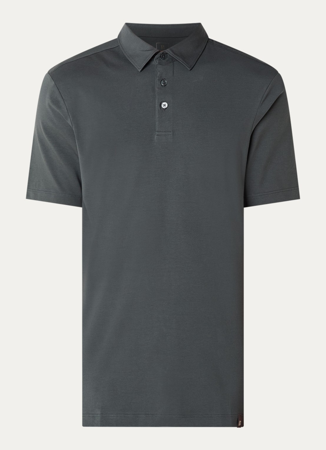 Boggi Milano Regular fit polo met stretch - voorkant donkergrijs