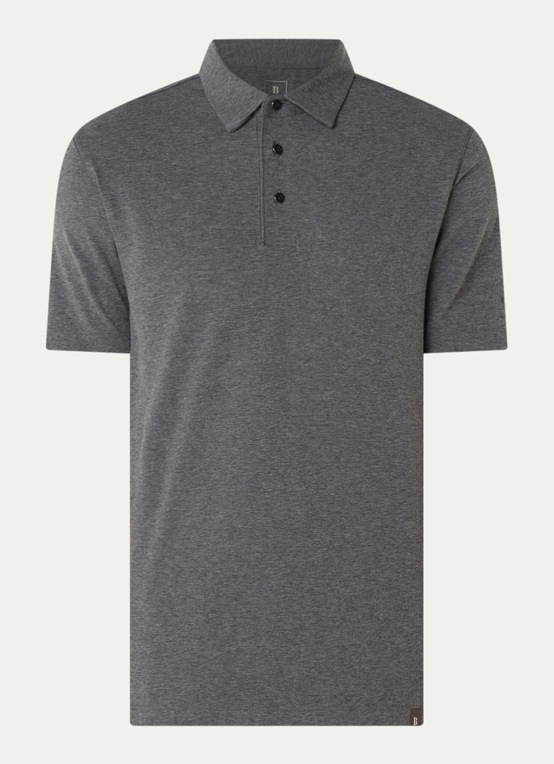 Boggi Milano Regular fit polo met stretch - voorkant donkergrijs
