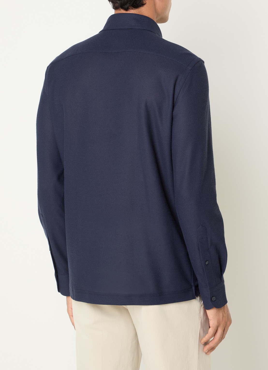 Boggi Milano Regular fit polo met stretch - achterkant 4 donkerblauw