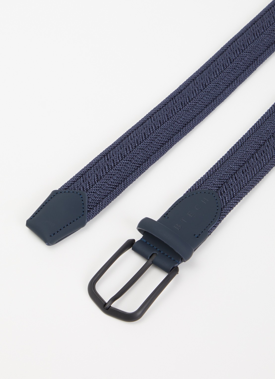 Boggi Milano Riem met leren details - detail 2 donkerblauw