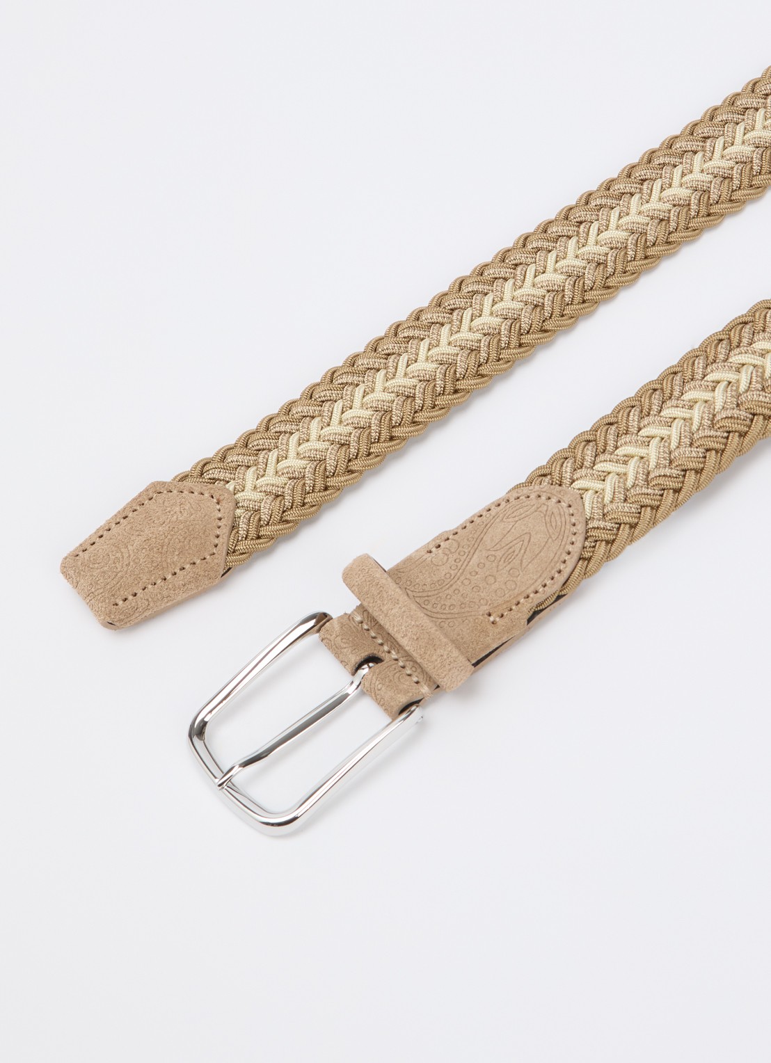 Boggi Milano Riem met suède details - detail beige