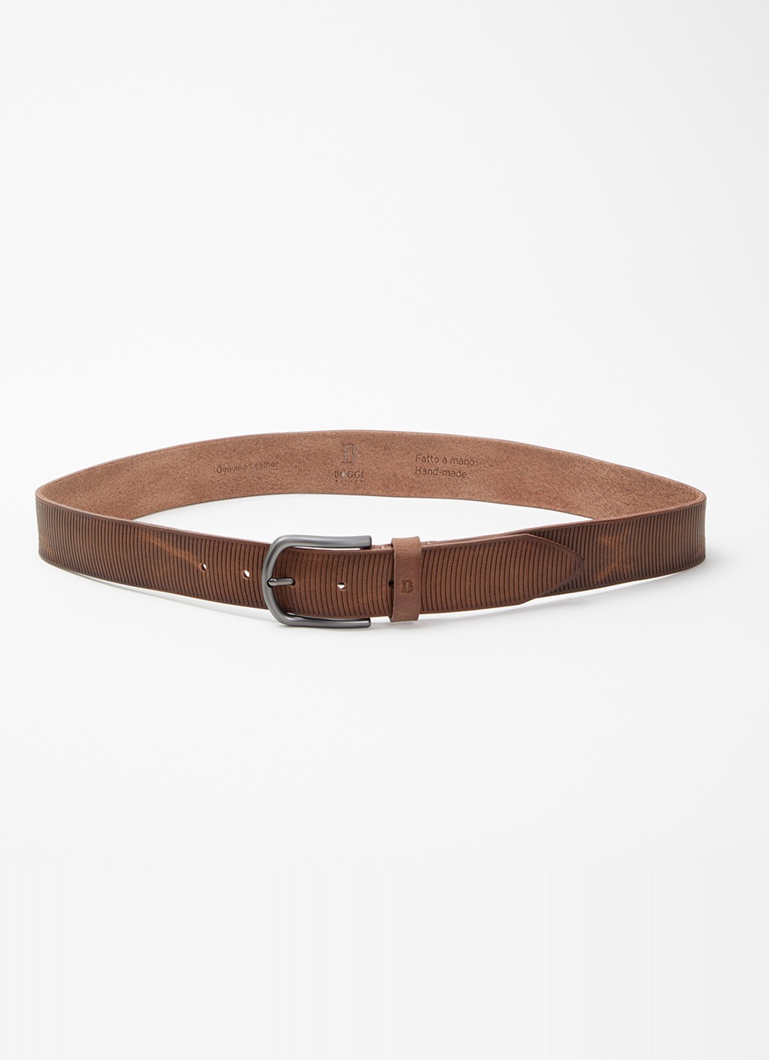 Boggi Milano Riem van leer - voorkant bruin
