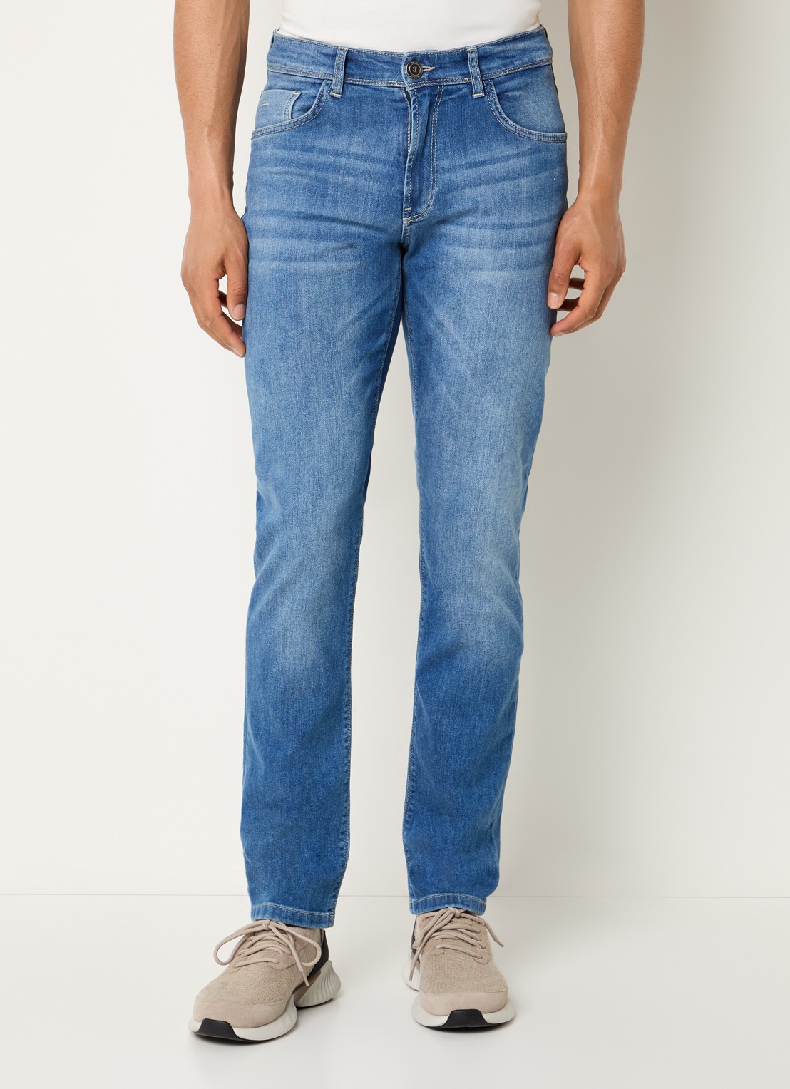 Boggi Milano Skinny jeans met medium wassing - detail 4 indigo
