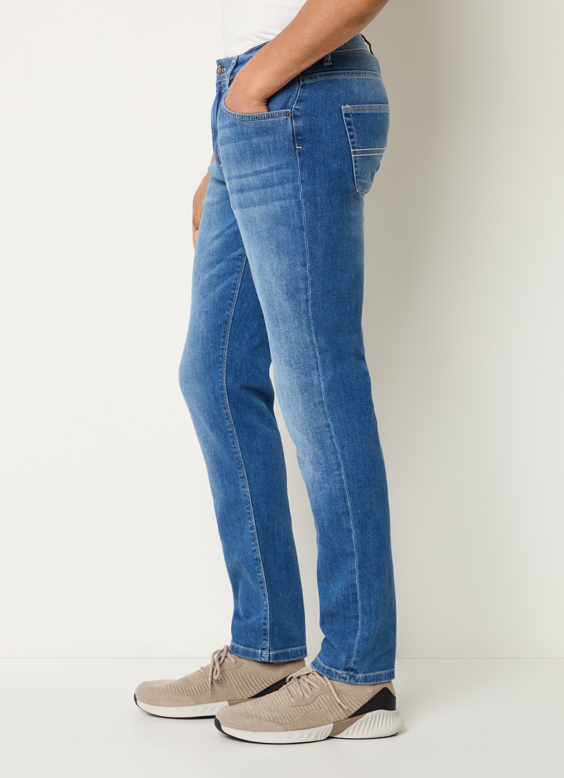 Boggi Milano Skinny jeans met medium wassing - detail 5 indigo